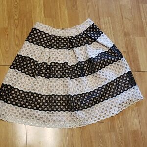 English Factory B/W eyelet pleated skirt sz small